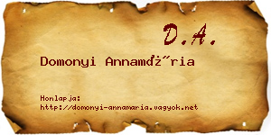 Domonyi Annamária névjegykártya