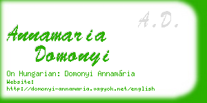 annamaria domonyi business card